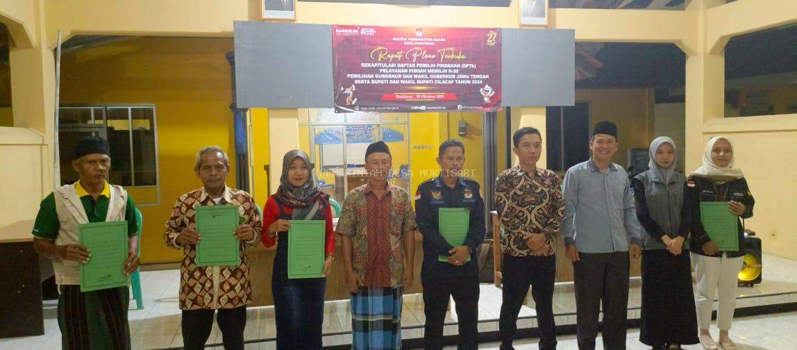 RAPAT PLENO TERBUKA REKAPITULASI DAFTAR PEMILIH PINDAH (DPTb) PELAYANAN PINDAH MEMILIH H-30 PILKADA SERENTAK TAHUN 2024