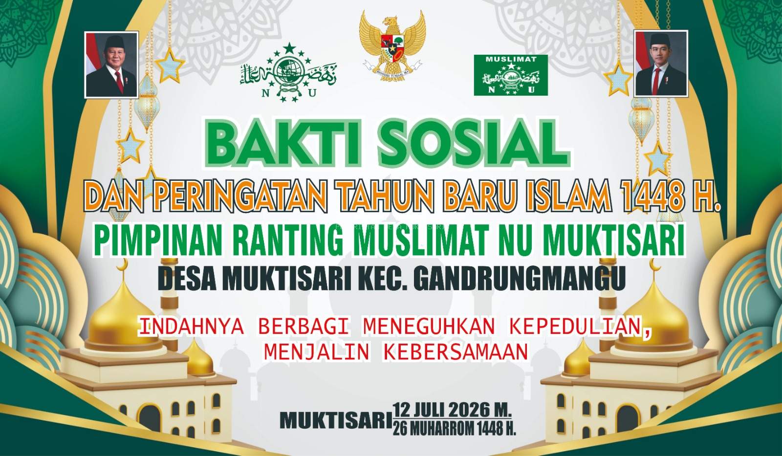 SYIARKAN DAN RAMAIKANLAH KEGIATAN BAKTI SOSIAL RANTING MUSLIMAT NU MUKTISARI